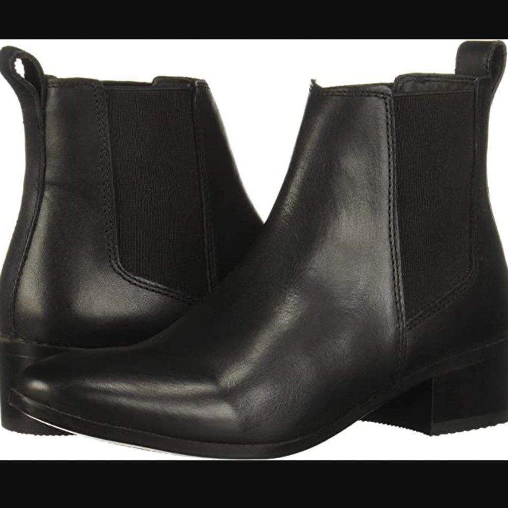 Steve Madden Dover Leather Ankle Boots Black